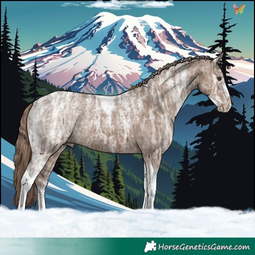 Horse Color:Powder White Liver Red Dun Ice Tobiano 