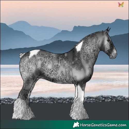 Horse Color:Silver Blue Onyx Chinchilla Ice Tobiano 