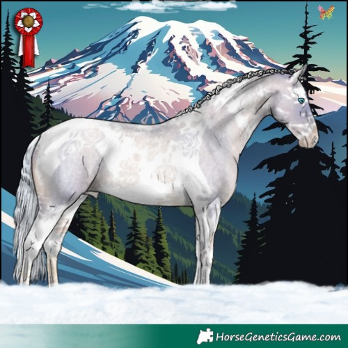 Horse Color:Watercolor Chocolate Palomino Roan Pearl Splash Tobiano 