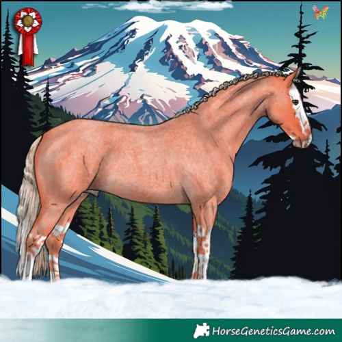 Horse Color:Watercolor Chocolate Palomino Roan Splash 