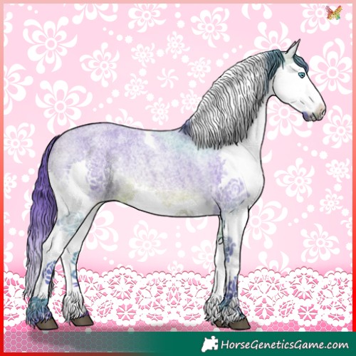 Horse Color:Watercolor Brown Roan Splash Tobiano 