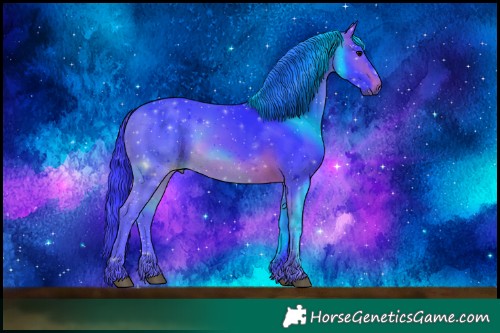 Horse Color:Watercolor White Spotted Brown 