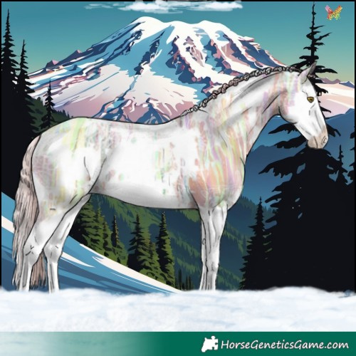 Horse Color:Watercolor White Spotted Gold Champagne Ice Splash 