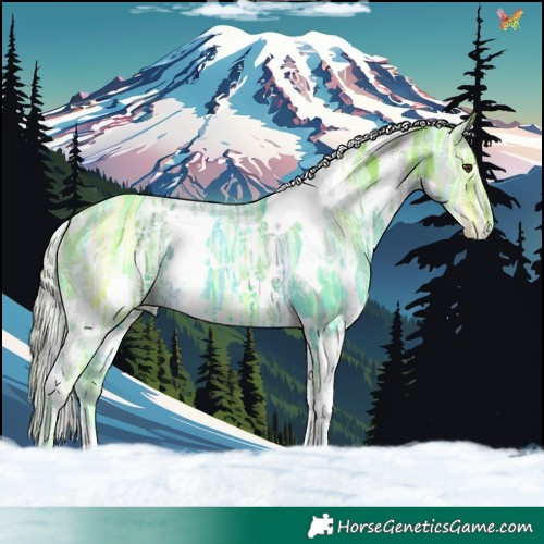 Horse Color:Watercolor White Spotted Chocolate Palomino Ice 