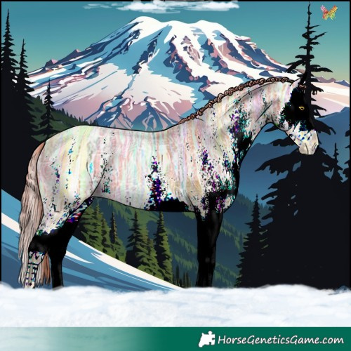 Horse Color:Watercolor White Spotted Gold Champagne Ice Splash