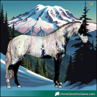 Horse Color:Watercolor White Spotted Gold Champagne Ice Splash