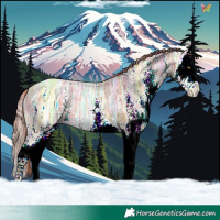 Horse Color:Watercolor White Spotted Gold Champagne Ice Splash 