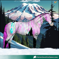 Horse Color:Watercolor White Spotted Liver Chestnut Ice Tobiano