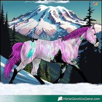 Horse Color:Watercolor White Spotted Liver Chestnut Ice Tobiano 