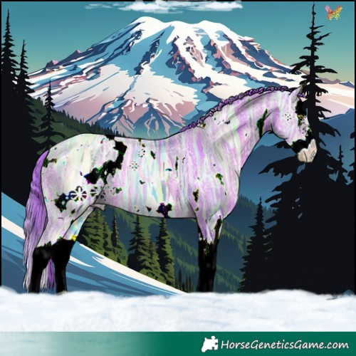 Horse Color:Watercolor White Spotted Gold Champagne Ice Splash 