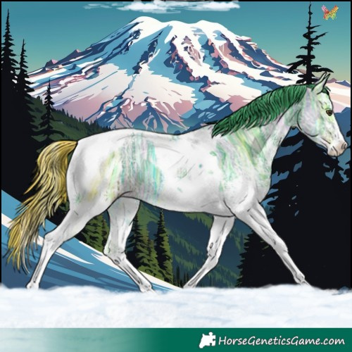 Horse Color:Watercolor White Spotted Liver Chestnut Ice Tobiano 