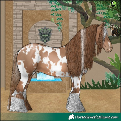Horse Color:White Spotted Liver Chestnut Pearl 