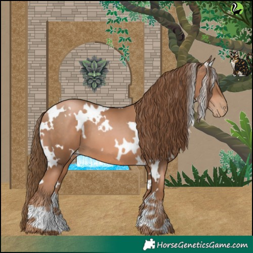 Horse Color:White Spotted Liver Chestnut Pearl 
