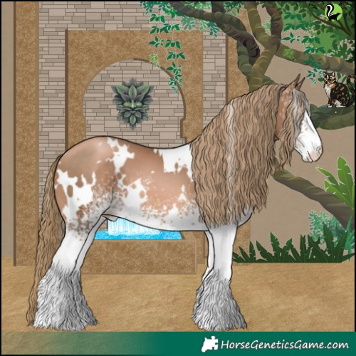 Horse Color:White Spotted Liver Chestnut Pearl 