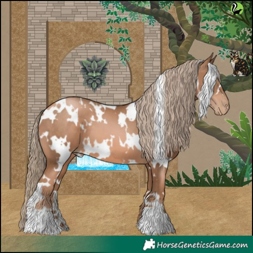 Horse Color:White Spotted Liver Chestnut Pearl 