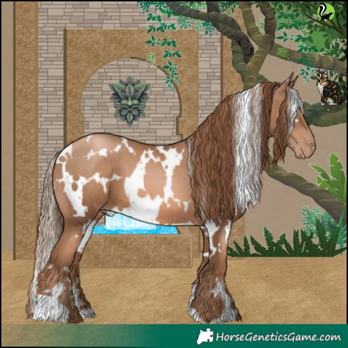 Horse Color:White Spotted Liver Chestnut Pearl 