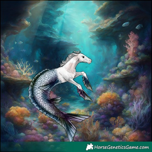 Horse Color:Powder White Watercolor Classic Champagne Onyx Tobiano 