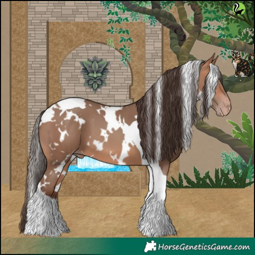 Horse Color:White Spotted Amber Champagne Tobiano 