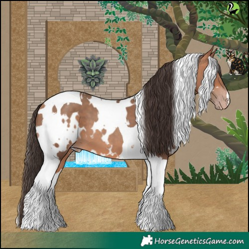 Horse Color:White Spotted Amber Champagne Tobiano 