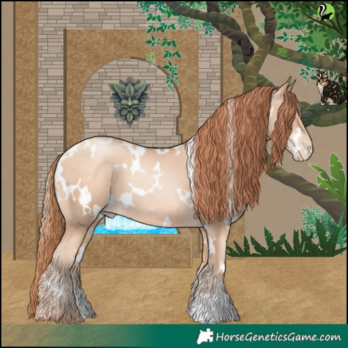 Horse Color:White Spotted Sable Champagne Pearl 