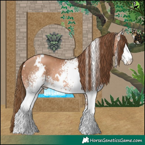 Horse Color:White Spotted Liver Chestnut Pearl 