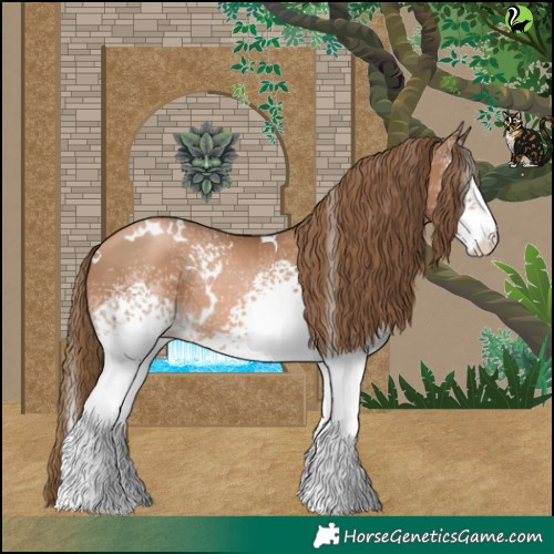 Horse Color:White Spotted Liver Chestnut Pearl 