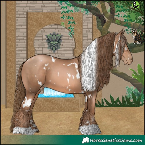 Horse Color:White Spotted Liver Chestnut Pearl 