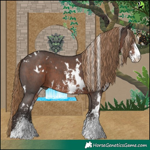 Horse Color:White Spotted Liver Chestnut Sabino 