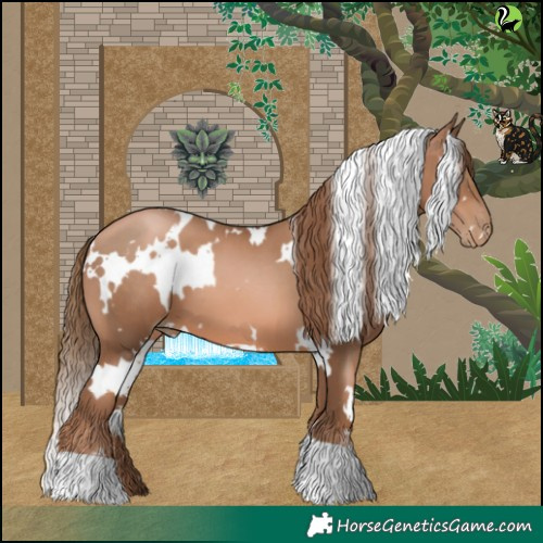 Horse Color:White Spotted Liver Chestnut Pearl 