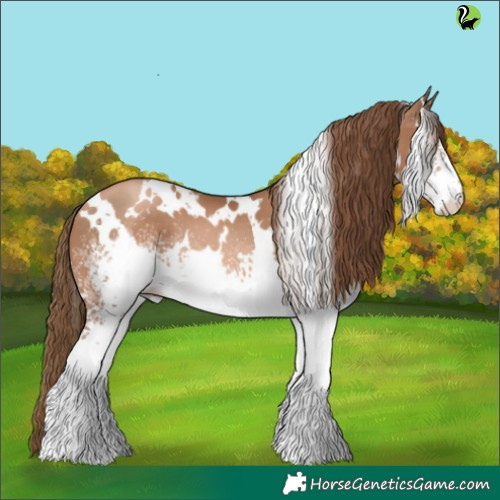 Horse Color:White Spotted Liver Chestnut Pearl 