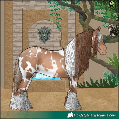 Horse Color:White Spotted Liver Chestnut Pearl 