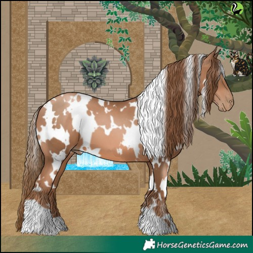 Horse Color:White Spotted Liver Chestnut Pearl 