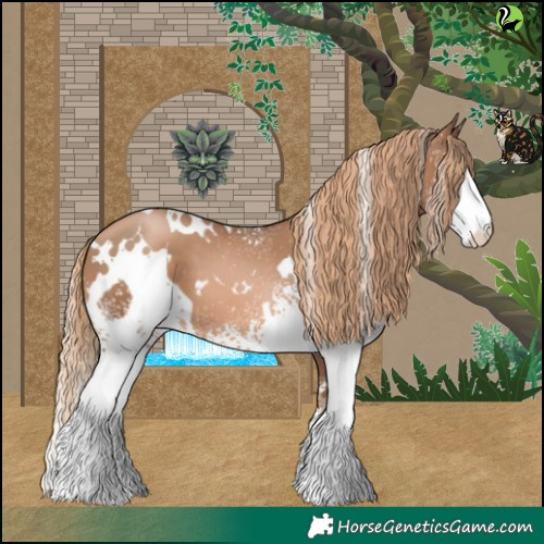 Horse Color:White Spotted Liver Chestnut Pearl 