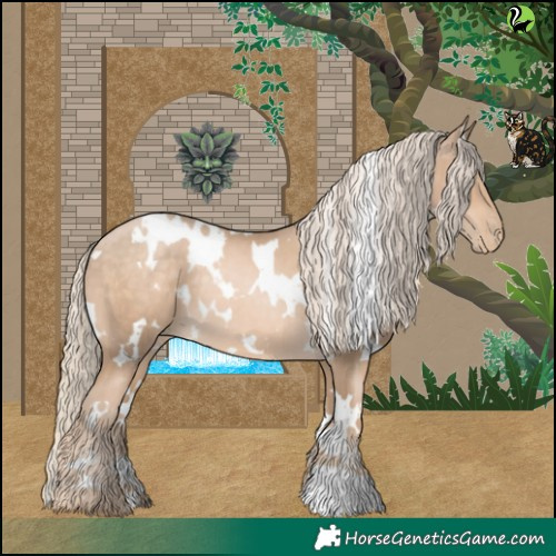 Horse Color:White Spotted Chocolate Palomino Pearl 