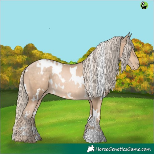 Horse Color:White Spotted Chocolate Palomino Pearl