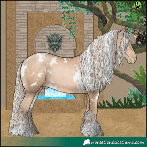 Horse Color:White Spotted Chocolate Palomino Pearl 