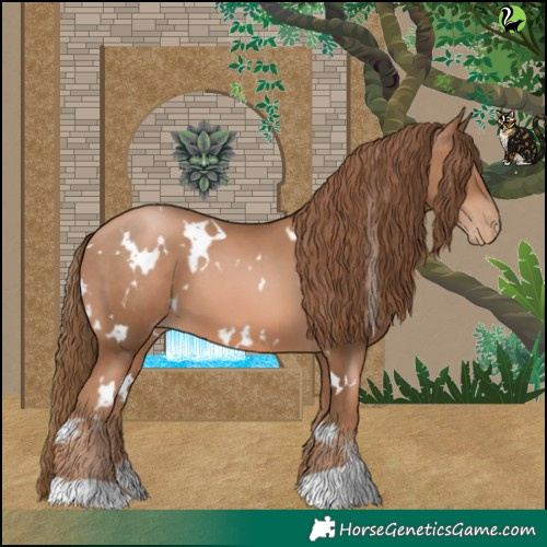 Horse Color:White Spotted Liver Chestnut Pearl 