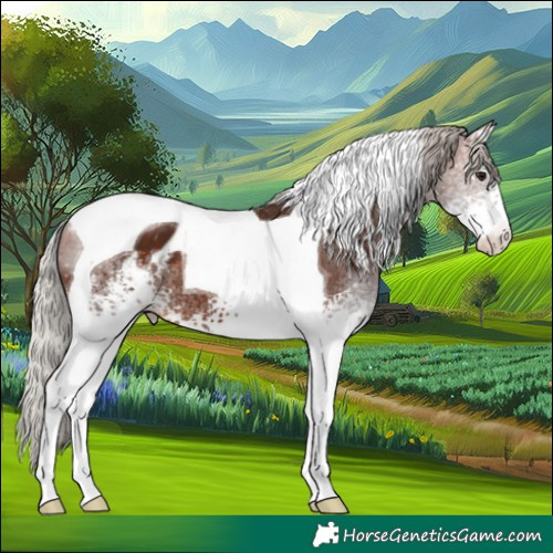 Horse Color:White Spotted Silver Bay Tobiano Appaloosa 