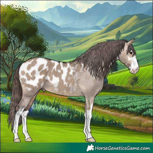 Horse Color:White Spotted Bay Dun Appaloosa 