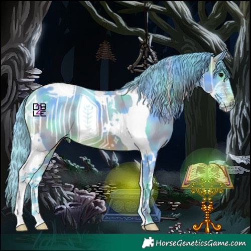 Horse Color:Nacre Watercolor Brown Tobiano 