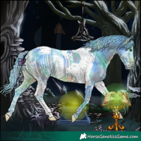 Horse Color:Nacre Watercolor Brown Tobiano 