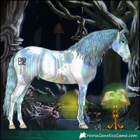 Horse Color:Nacre Watercolor Brown Tobiano 