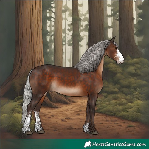 Horse Color:Silver Brown Sabino