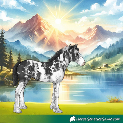 Horse Color:White Spotted Black