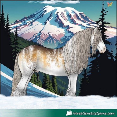 Horse Color:White Spotted Chocolate Silver Buckskin Onyx 
