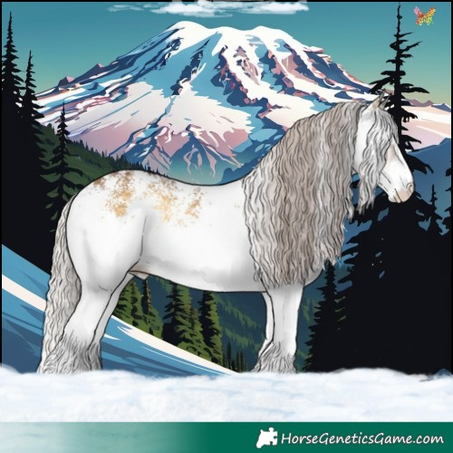 Horse Color:White Spotted Chocolate Silver Buckskin Onyx 