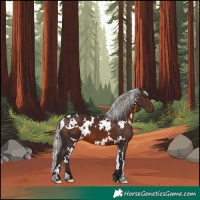 Horse Color:White Spotted Silver Brown