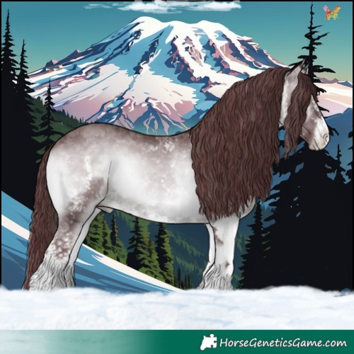 Horse Color:White Spotted Chocolate Brown Chinchilla Onyx 