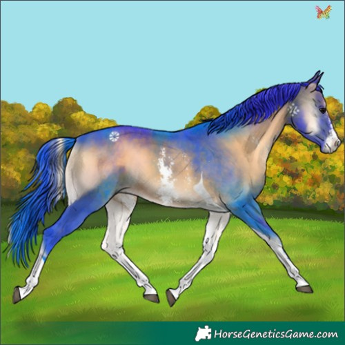 Horse Color:Watercolor Brown Onyx Sabino Tobiano 