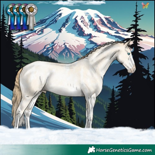 Horse Color:White Spotted Amber Cream Champagne Pearl Dun Sabino 